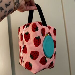 Strawberry Print Pink Diaper Bag